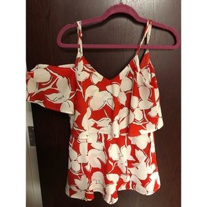Floral cold shoulder romper